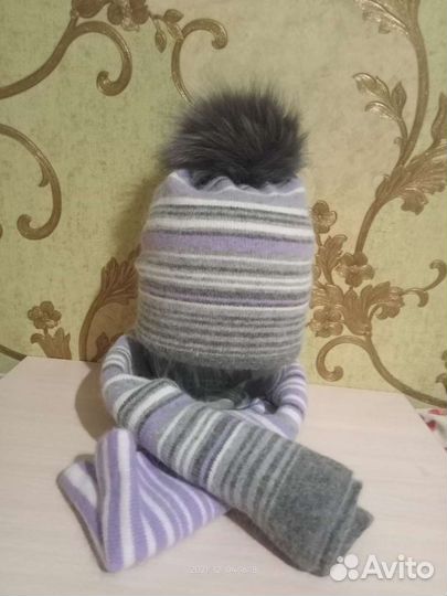 Комплект шапка, шарф