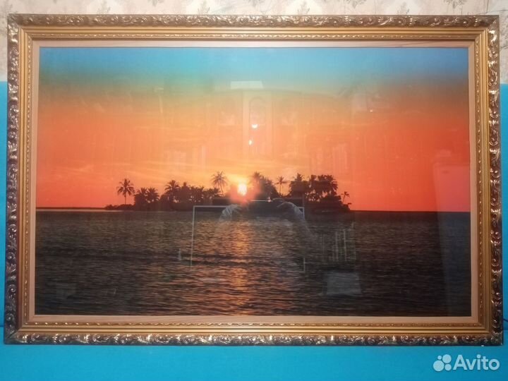 Картина интерьерная с подсветкой большая