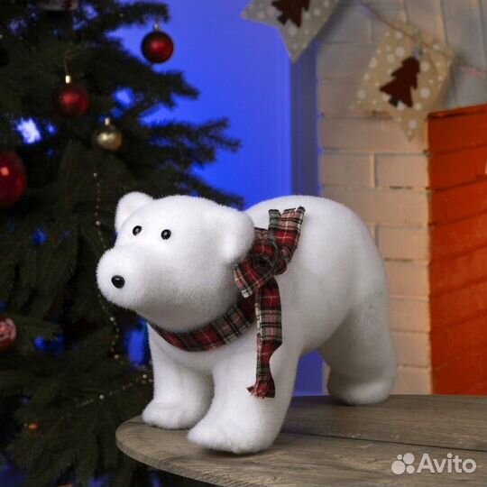 Светодиодная фигура 'Мишка' 45 x 25 x 20 см, флок