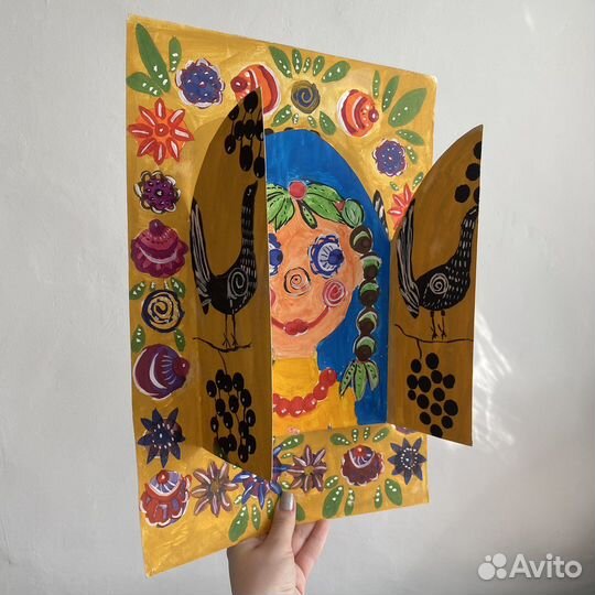 Хохлома детский рисунок А3 поделка в школу на изо