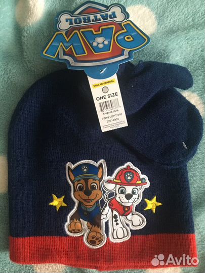 Шапка для мальчика новая с варежками