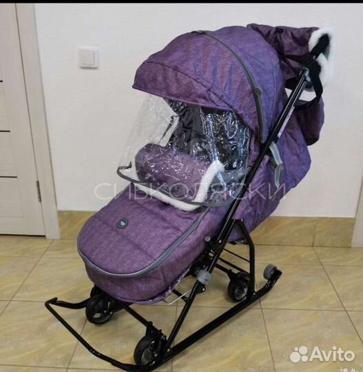 Коляска санки Ника Наши дети 6 сиреневый