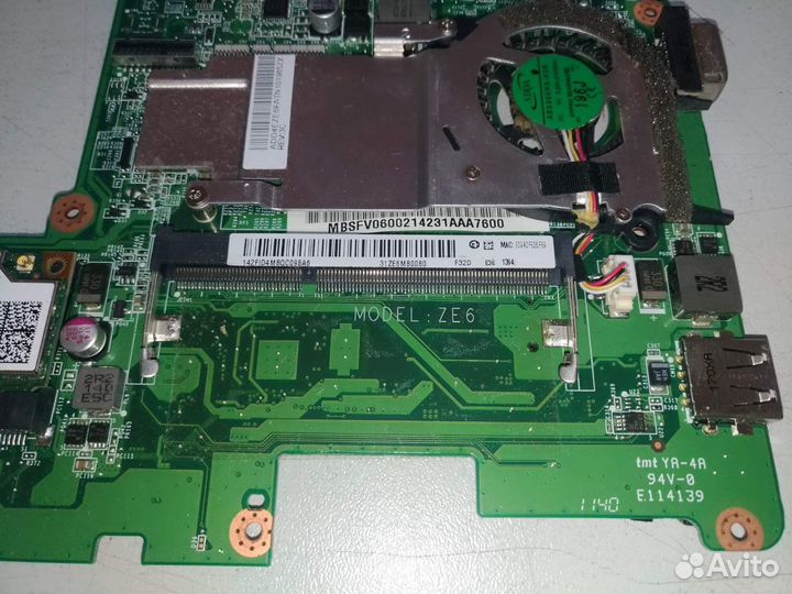 Материнская плата DA0ZE6MB6E0 rev E + охлаждение