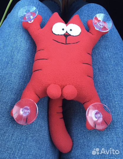 Кот Саймон на присосках в машину