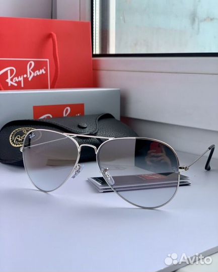 Очки ray ban aviator авиаторы пепельные