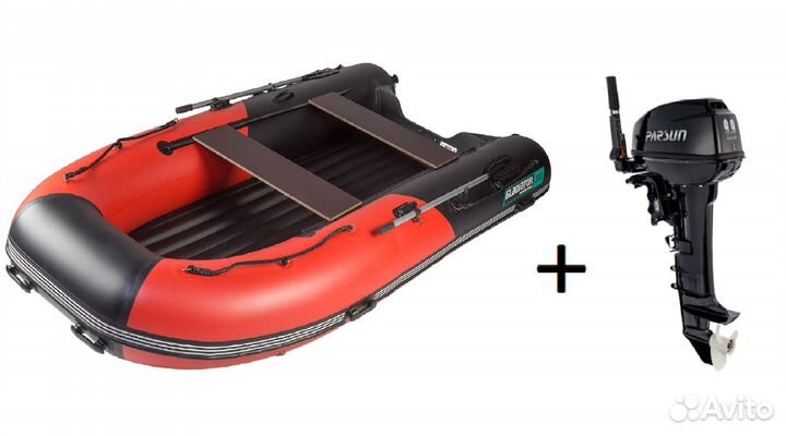 Мотор Parsun 9,9 + Лодка Gladiator E380S