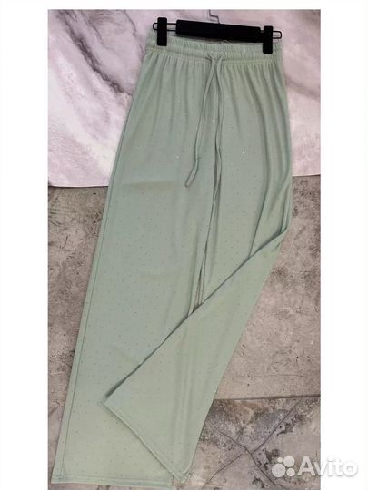 Брюки лапша со стразами