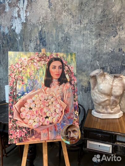 Портрет по фото на холсте
