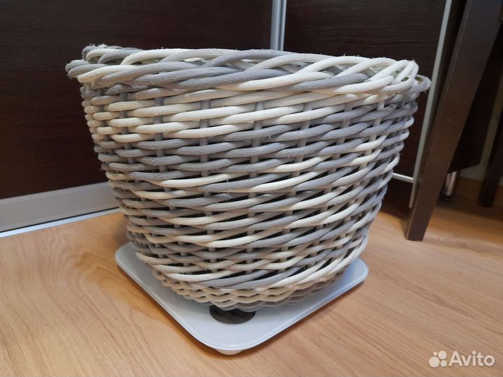 Комплект кашпо из ротанга