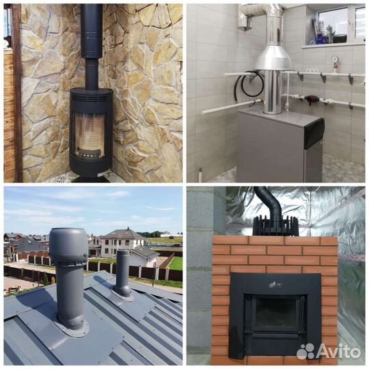 Монтаж дымохода камина печи