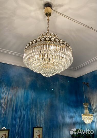 Хрустальная люстра Улей СССР винтажная