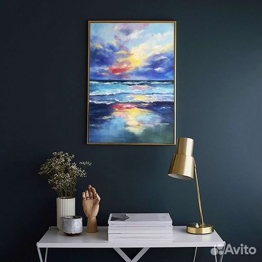 Картина маслом море на холсте 40х50 см