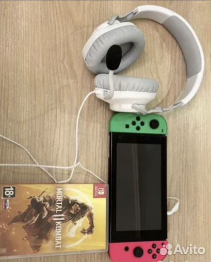 Nintendo Switch+mortal kombat+наушники