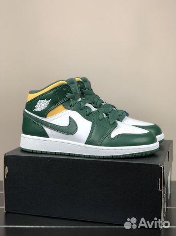 Jordan 1 Mid Sonics Green Yellow (4.5us - 35.5ру)