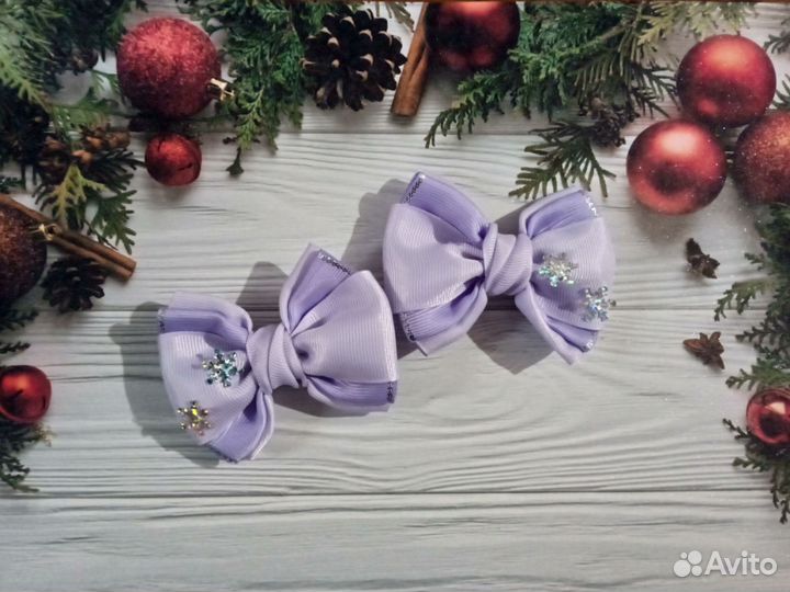 Новогодние бантики для волос