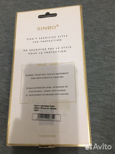 Чехол новый Xinbo белый пластиковый для iPhone 6+