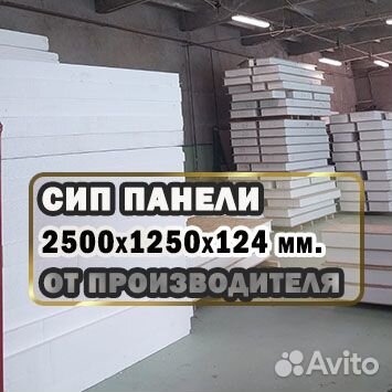 Сип панели. Сэндвич панели 2500х1250х124 мм