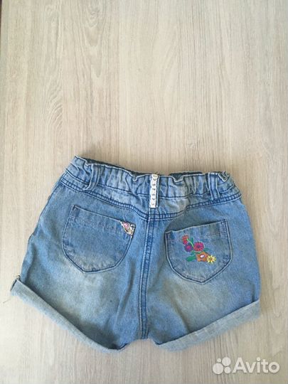 Шорты для девочки с вышивкой, размер 122-128