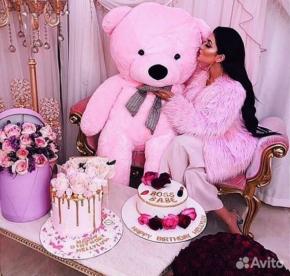 Большой мягкий медведь 2 метра высота игрушки