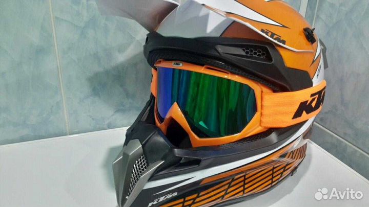 Мото кроссовый шлем ктм KTM кросс с очками Новый