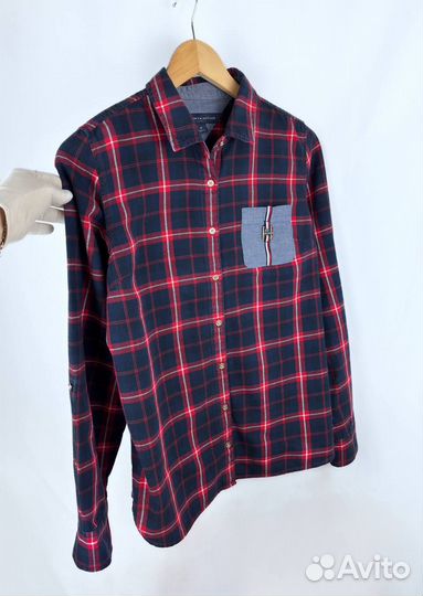 Tommy Hilfiger рубашка в клетку 44/46. Оригинал