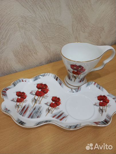 Чашка с блюдцем фарфор