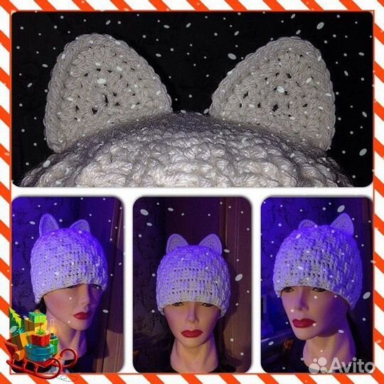 Шапка кошка на девушку