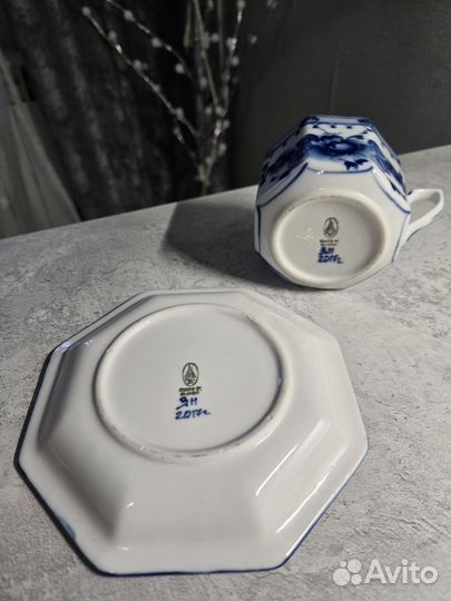 Чайная пара Гжель