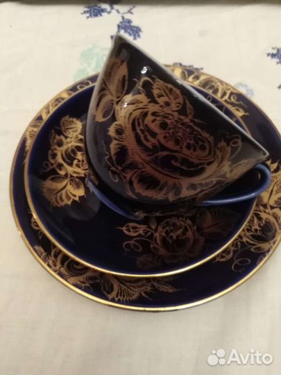 Чайные тройки, чайные и кофейные парыЛфз.Кобальт