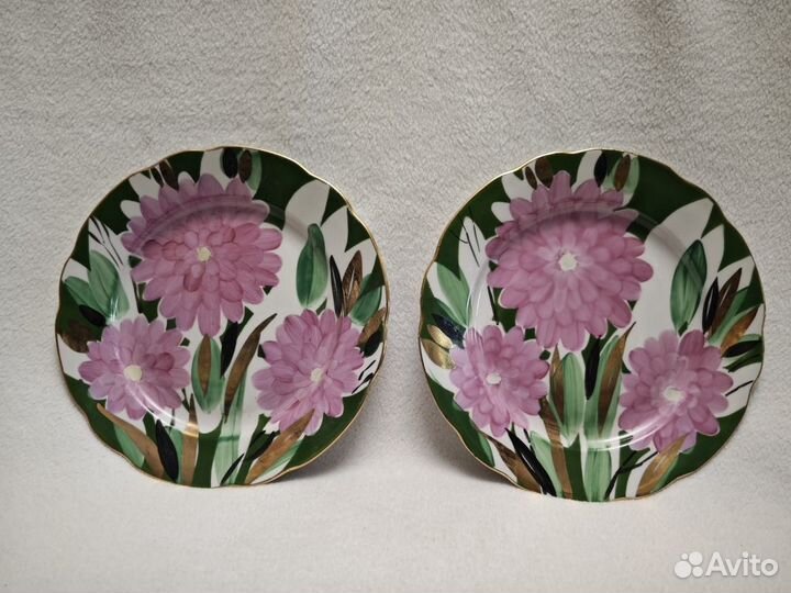 Тарелки настенные Пионы. Дулево. автор Яснецов