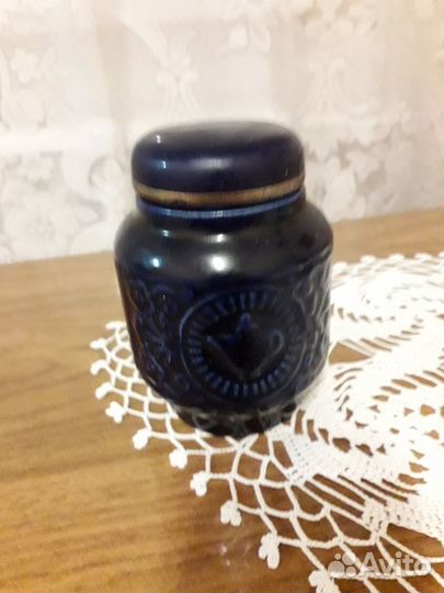 Ваза сахарница банки СССР кобальт