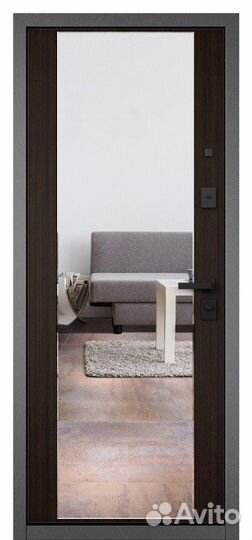 Дверь входная металлическая с зеркалом