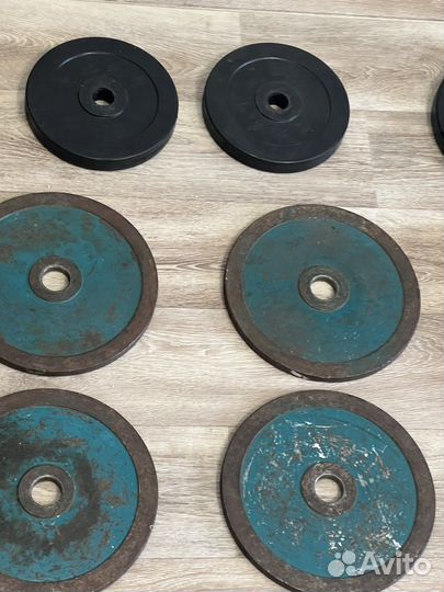 Штанга,гриф,2гантели все разбороное+блины+1гантель