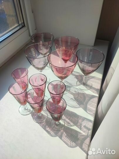 Бокалы, рюмки цветное стекло СССР