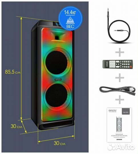 Колонка Ginzzu GM-205