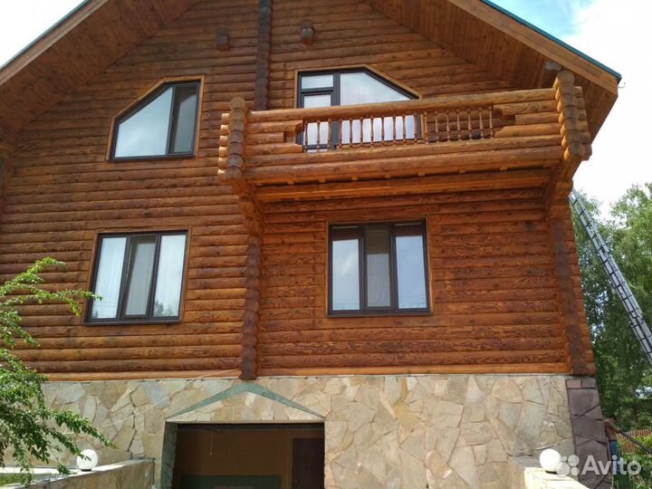 Пескоструй. Шлифовка домов из дерева