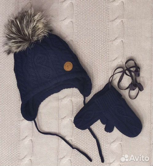 Комплект шапка и варежки H&M hm 86-92