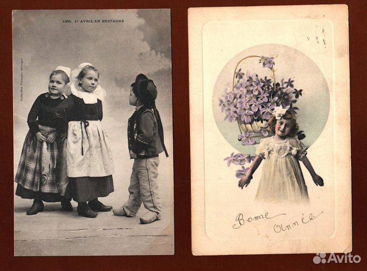 Антикварные открытки (почтовые карточки) дети