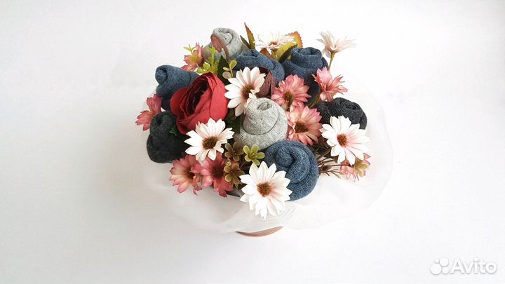 Букет из носков женский. Ручная работа