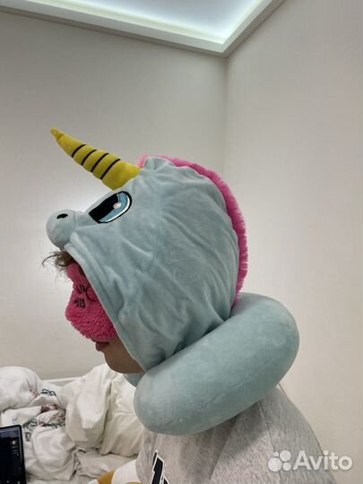 Подушка для самолета единорог