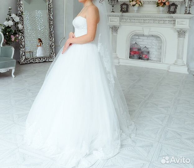 Свадебное платье,фата+чехол