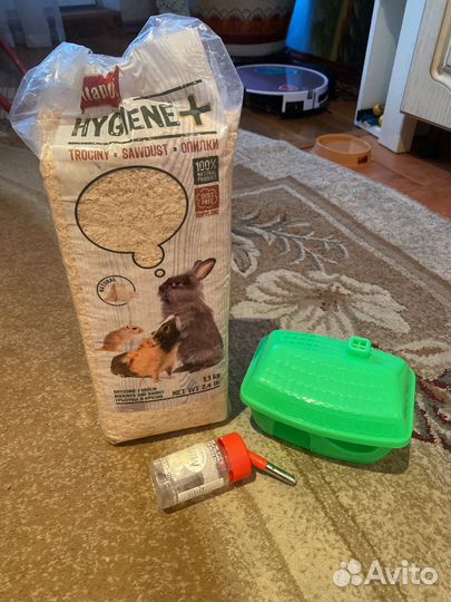 Домик для грызунов,колесо,поилка, наполнитель