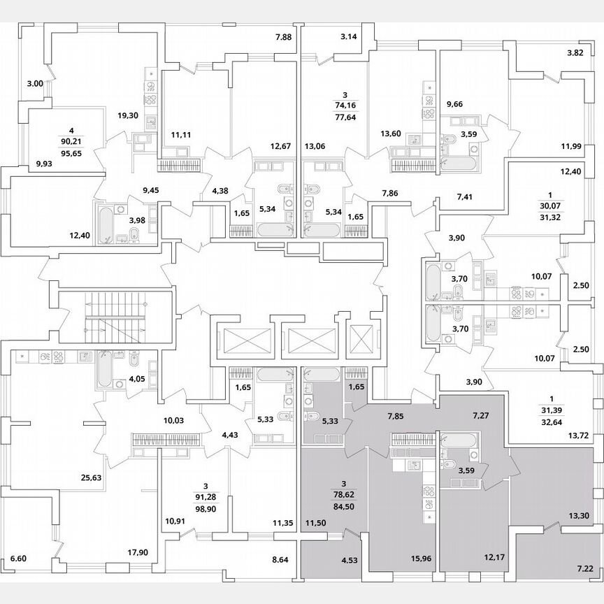 3-к. квартира, 84,7 м², 17/18 эт.