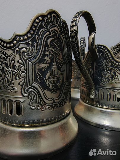 Подстаканник мельхиор космос