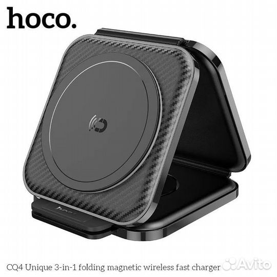 Беспроводное зу hoco CQ4 3in1 15W (Black)