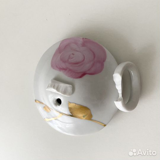 Большой фарфоровый чайник Дулево с нюансом