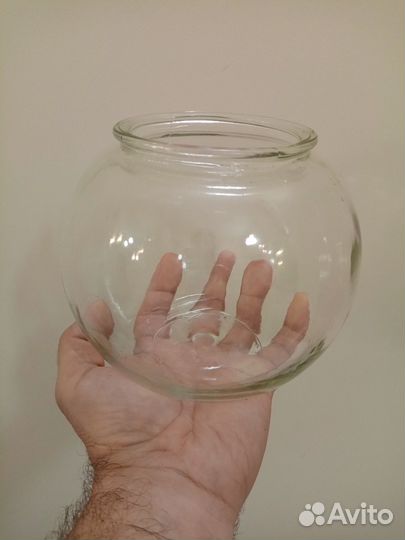 Стекло круглый Аквариум круглая Ваза 1.7 литра