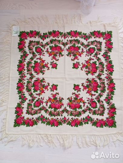 Павловопосадский платок шерсть, новый, СССР