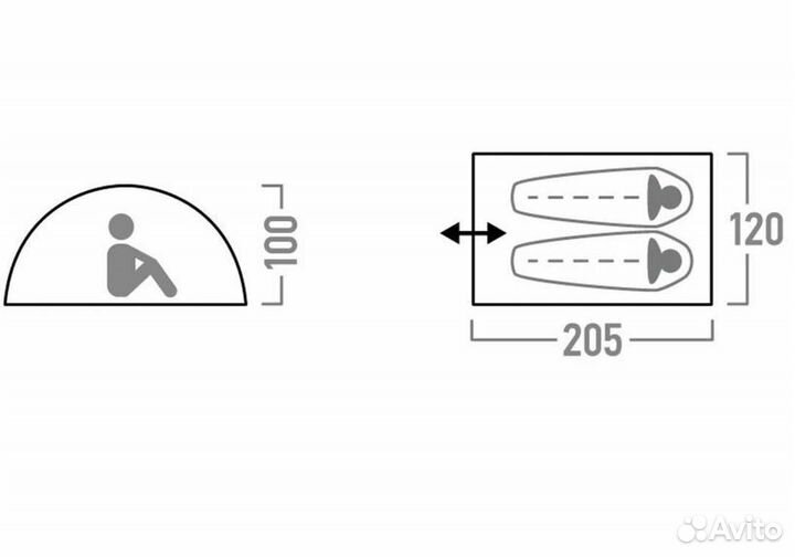Палатка 2х местная новая