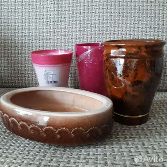 Горшки, кактусница новые СССР комплект для орхидей